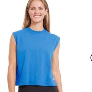 PSK COLLECTIVE women’s French Terry sleeveless sweatshirt T activewear blue XXL